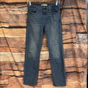 Levi Strauss Signature Boys Blue Straight Leg Denim Jeans Size 14 Regular Casual